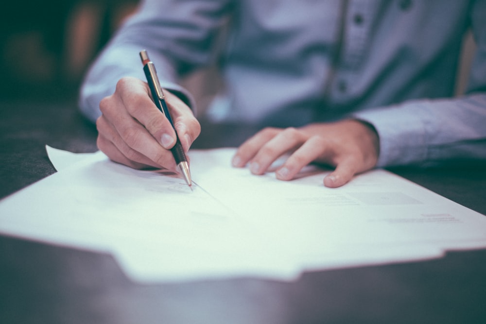 A person signing trust and legacy documents